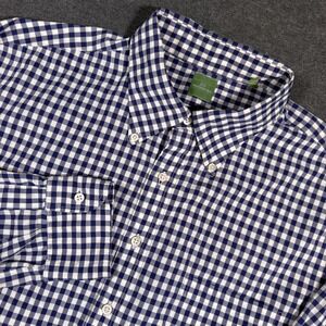 Sid Mashburn Shirt Mens XL Blue Gingham Check Button Down Long Sleeve Cotton